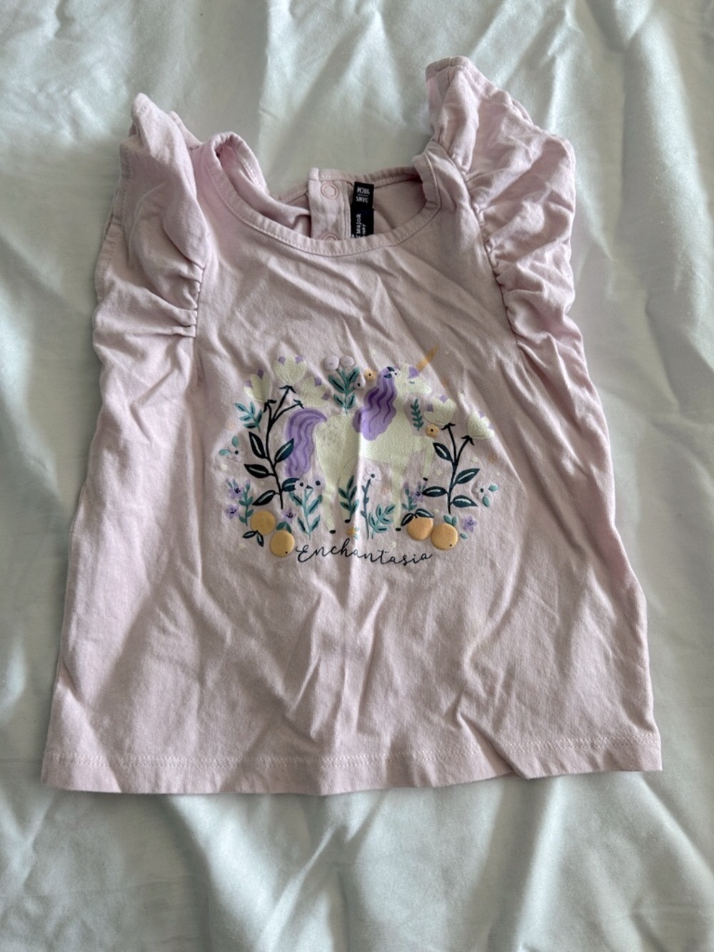 Enchantasia Girls' Pink Ruffle Sleeve Tee